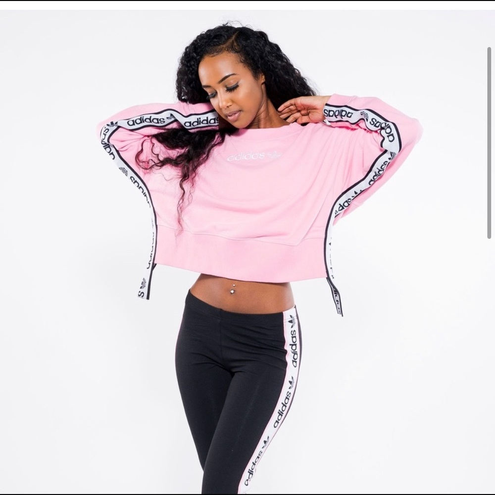 Like New Adidas Side Tape Cropped crewneck Sweatshirt - Picture 7 of 7